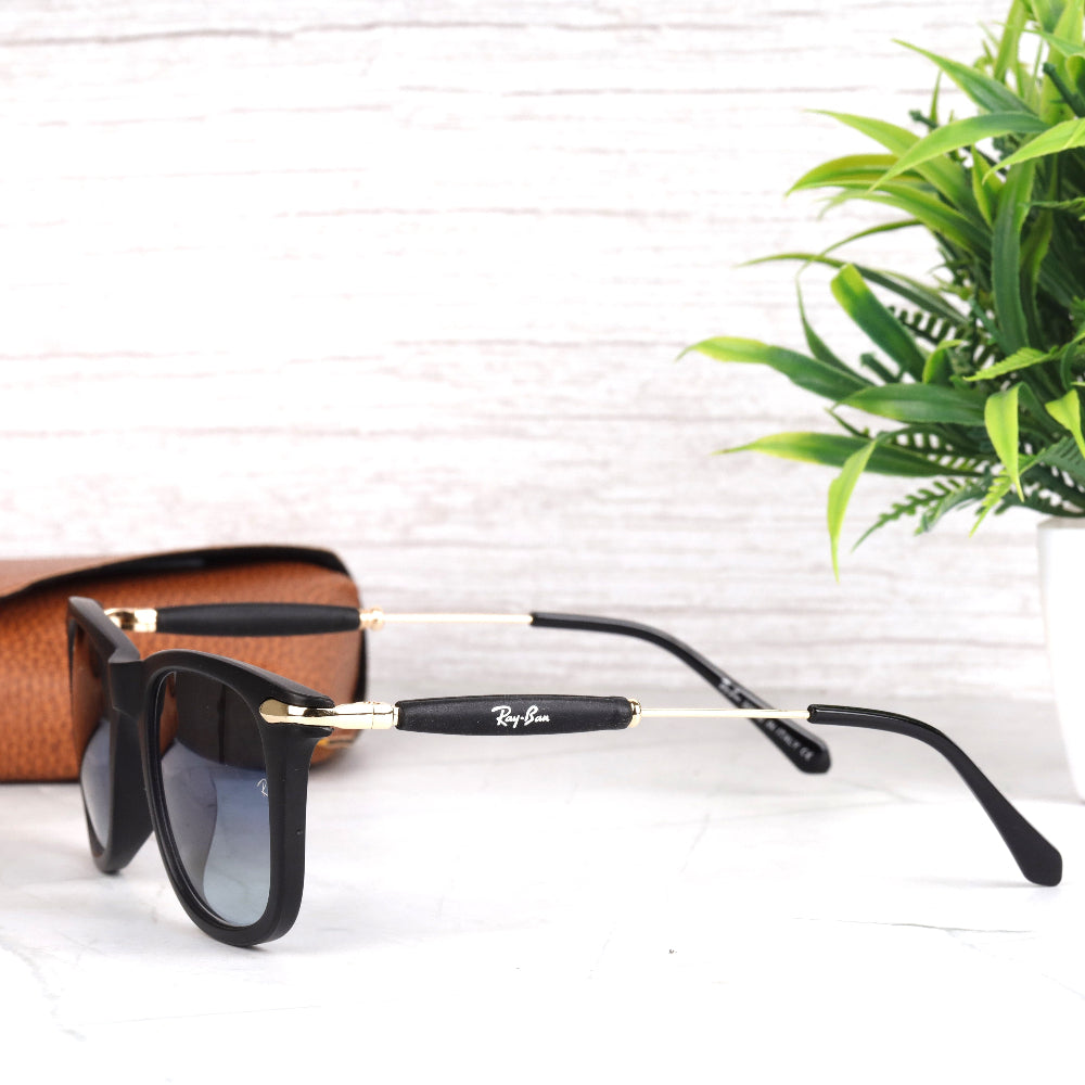 Classic Square 2148 Gold-Blue (DC Shade) Sunglass with UV 400 protection and gold frame from JUO INDIA.